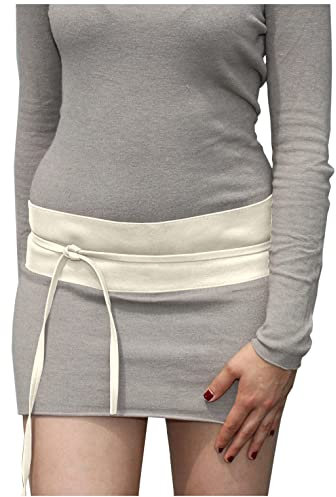 Best Emilie Damen Wickelgürtel in Lederoptik - vielen Farben - Hüftgürtel Taillengürtel Damen Gürtel - Einheitsgröße (Beige)