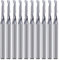 Mango de 3.175mm, fresadora final de fresadora de tornillo de corte en una sola ranura, diámetro de corte de 2mm, cel de 12mm, para PVC acrílico