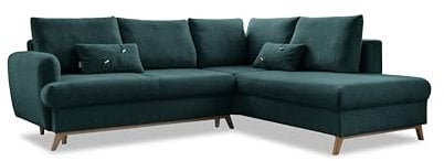 MIUFORM Ecksofa mit Schlaffunktion und Bettkasten - Scandic Lagom L Wohnlandschaft mit Schlaffunktion Sofa L Form Couch L Form Wohnlandschaft L-Form Couch 3 Sitzer Sofa mit Bettfunktion Türkis Rechts