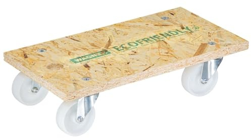 WAGNER Transportroller Transporthilfe 1630 I Möbelroller aus OSB I 57,5 x 300 x 12 cm, Tragkraft 400 kg I Schwerlastrollbrett I Umzugsroller für Möbel I Lastenroller Aufhängeloch I Made in DE
