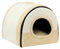 Hollypet Lit pour Chat Lit pour Chien, Pliable 2 en 1 Niche Douce et Chaude pour Animaux Domestiques, Lits en Velours Cristal Intérieur Exterieur, Beige