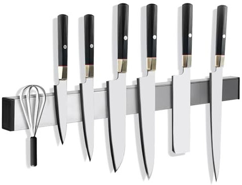 Aolso Stainless Steel Knife Strip, 40CM Magnetic Knife Rack with Powerful Magnets, Kitchen Utensil Holder