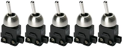 ORION LIGHTSTYLE 5x Interruptor Incorporado Interruptor de Palanca Paquete de 5 ON/OFF Encendido/Apagado 250V Luces 1-Pin 2(1) A LS-2 Oro Plata Lámparas Antiguas Lámparas de Mesa Lámparas de Pared (A