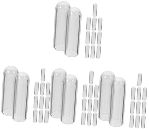 Alipis 48 Pcs Bouchon De Paille En Verre Pailles Claires Accessoires De Paille De Tasse Toppers De Paille Flexibles Couvre-Paille Réutilisables Anti-Poussière De Paille Bouchon