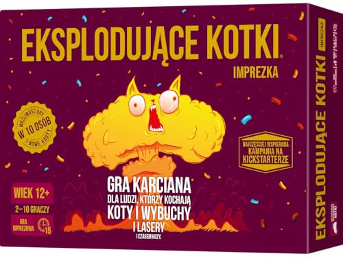 Rebel | explodierende Kätzchen: Party (stille Version) Edition PL | Gesellschaftsspiel | Für Kinder und Erwachsene | Party | Alter 12 Jahre und älter