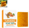 Lemon Turmeric Kojic Acid Soap,Skin Brightening Soap for Dark Spots,Kurkuma Seifenstück,Kurkuma Aufhellende Seife,Zitronen-Kurkuma-Kojic-Säure-Seife,Damen-Herren-Seifenstück für Gesicht & Körper (1PC)
