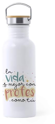 TEDEDIKO PROFE (Botella De Agua - Regalos Originals para Profes - botella agua profe - Agradecimiento Fin de Curso - 750ml - Acero inoxidable - Estampado a color | Detalle Emotivo Para Profes)