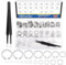 Glarks 211Pcs 21 Größen C-Clip Externe Halteringe Sortiment Set, 304 Edelstahl 4MM-28MM Snap Ring Shop Sortiment Circlip Halterringe mit einer Pinzette