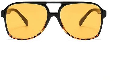 Movoja - All Black Orange Eyeware - Orangene Sonnenbrillen - Mit Unisex-Ästhetik - 100% UV 400 Schutz - UV400 getestet - Gelbe Gläser Orangefarbene Gläser Fear Looting - Form: Altitude