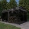 Iiaky Pavillon mit Moskitonetz & LED-Lichterkette 4x3x2,73m Anthrazit Grillpavillon Winterfest Moskitonetz Garten