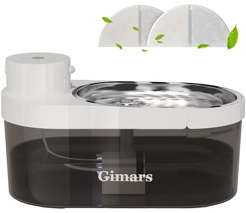 Gimars 4L Fontaine Chat sans Fil, Fontaine à Eau pour Chat à Pile, avec Détecteur de Mouvement - Batterie 5000mAh, Distributeur Eau pour Chats et Chiens Automatique Silencieux, Rechargeable, 2 Filtres