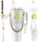 Stanley Tassen-Zubehör-Set, 6-teilig, Wasserflaschengriff, Stanley-Charms, Strohhalm-Abdeckung, Aufsatzkappe für Stanley Cup 30 & 1,2 l Becher für Damen, Stanley bestickter Buchstabe B