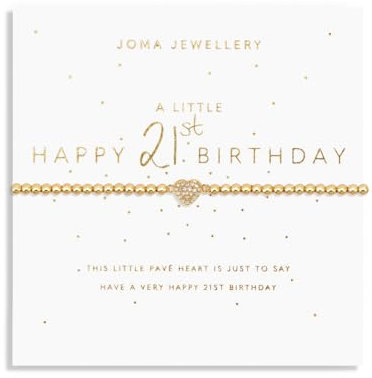 Joma Jewellery A Little Happy 21ST Armband, vergoldet, 17,5 cm, Stretch-Armband