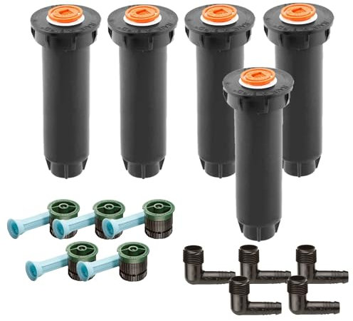 5X Rain-Bird 1804 Versenkregner mit 8 Van Düsen 1,8-2,4 m & 1/2 Flexwinkel SBE050