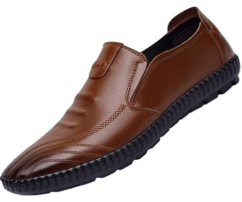 Zapatos de hombre 46 Negro Zapatos planos para hombre, sin cordones, zapatos de negocios, zapatos de barco casuales, zapatos blandos, zapatos unisex, marrón, 42 EU