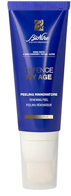 BioNike Defence My Age - Peeling Viso Rinnovatore Antirughe, Effetto Perfezionante in 10 Minuti, Esfoliante con Alfa e Poli-idrossiacidi, Stimola il Rinnovamento Cutaneo, Texture in Gel Fresca, 50ml