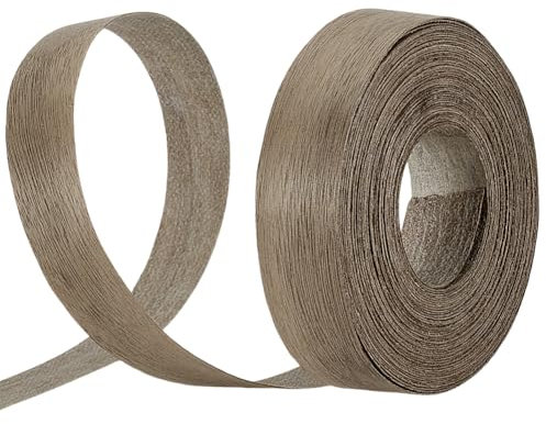 AHANDMAKER Walnut Wood Veneer Edge Banding, 25mm x 0.5mm x 10m Roll - Preglued Iron On Tape for Furniture Repair & DIY Projects