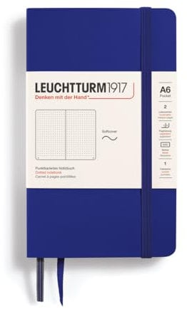 LEUCHTTURM1917 372379 Notizbuch Pocket A6, Softcover Schreibbuch, 123 nummerierte Seiten, Ink, dotted