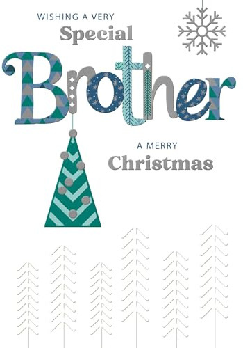 Very Special Brother Festive Joy Tree Bauble Christmas Greeting Card XFCS009