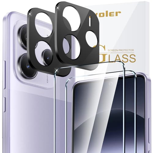 ivoler 2 Piezas Cristal Vidrio Templado Protector de Pantalla para Xiaomi Redmi Note 14 5G (No para Redmi Note 14 4G), con 2 Piezas Protector de Lente de Cámara, 9H Dureza, Antiarañazos, Sin Burbujas
