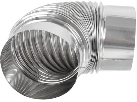 Gatuida 110mm Stainless Steel Exhaust Elbow for Firewood Heating Stove Chimney Flue Extension Pipe Galvanized Stove Flue for Wood Burner Ventilation and Accessories