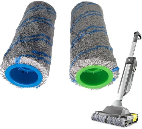 ZAPYVET For Karcher, for Repl Roller Set BR 30/1 FC3 FC3D FC5 FC7 Paquete de 2 4.030-088.0 Uso en seco y húmedo Paños de fregona Almohadilla Limpieza de Pisos Almohadillas de Repuesto para fregona