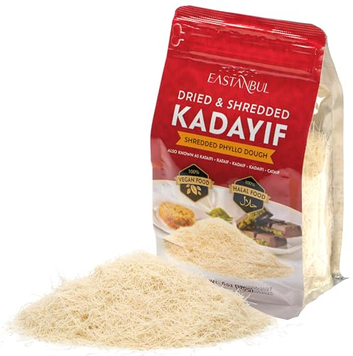 Eastanbul Kataifi Shredded Fillo Dough, Kadayif, Katafi, Dried Chopped,170g | Kurutulmus Kadayif Pastry Dough, Dubai Chocolate Ingredient, Kunafa Dough, Knafeh, Katifi, Kadaif Pastry, Dubai Kataifi