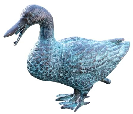 Generisch Bronze-Skulptur Wasserspeier Ente | stehend | Fontaine | 31x12x25cm | Tierfigur aus Bronze handgefertigt
