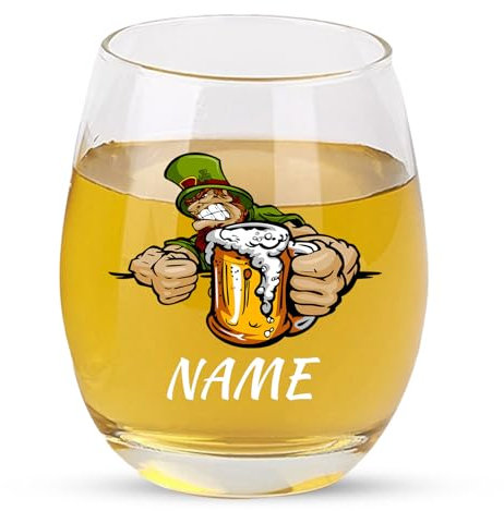 GEXHSRGD Verres à vin sans pied personnalisés, verres à vin sans pied personnalisés avec texte à motif, 3 tailles adaptées au vin rouge, au vin blanc, à l'hébergement, au bar à domicile