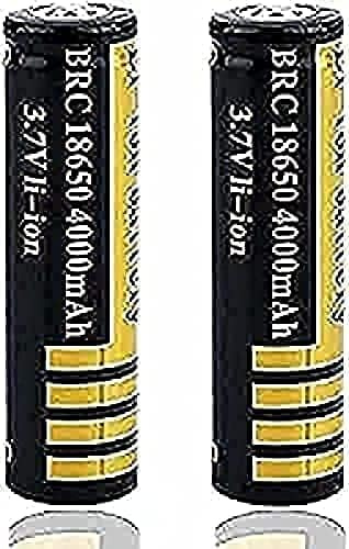 Batterie Rechargeable 3.7 Li-Ion 4000Mah Batterie Bouton Grande Capacité Piles Supérieures Pour Lampe De Poche LED, Lampe Frontale, Cloches,2 Chambres