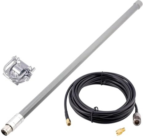 Pesfehhy 12dBi 868MHz 915MHz Antena Aérea de Fibra de Vidrio Omni Miner de Helio Optimizada Sintonizada N-Macho Kit de Antena de Fibra de Vidrio de 550 mm