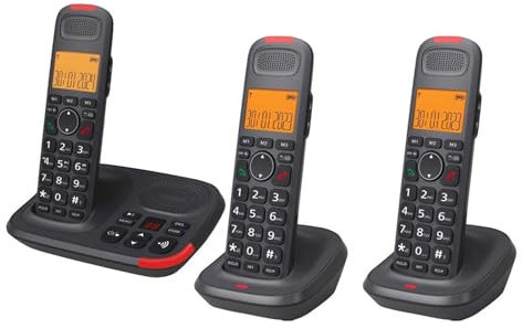 GMBYLBY Schnurloses Telefonset Mit 1 Basis Und 2 Mobilteilen Für Zuhause Oder Büro Verwenden Klare Anrufe Langer Service Low Strahlung Telefon