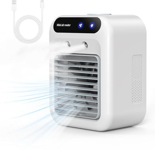 Climatiseur portable, climatiseur portable avec batterie, refroidisseur d'air avec oscillation de 15°, climatisation portable, 2 modes de pulvérisation, convient pour la maison, le bureau