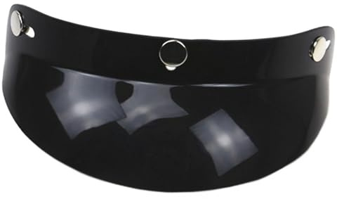 AMENGJ Visiera Casco Visiera Parasole for Casco da Motocicletta con 3 Bottoni Automatici, Nera