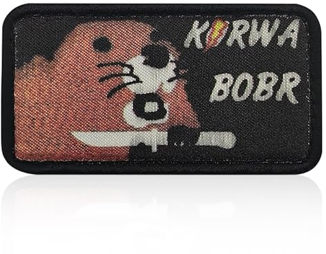 Klett Patch Biber mit Messer - Military Lustig Klett Patches for DIY Kleidung, Rucksack, Baseballkappe & Uniform Hundegeschirr