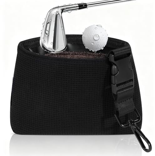 Golf Ball Washer, Waterproof Golf Ball Cleaner Pouch, Quick Dirt Removal | Golf Accesorries for Men Golf Ball Cleaner with Detachable Clip, Quick Dirt & Grass Removal Golf Club Cleaner Portable
