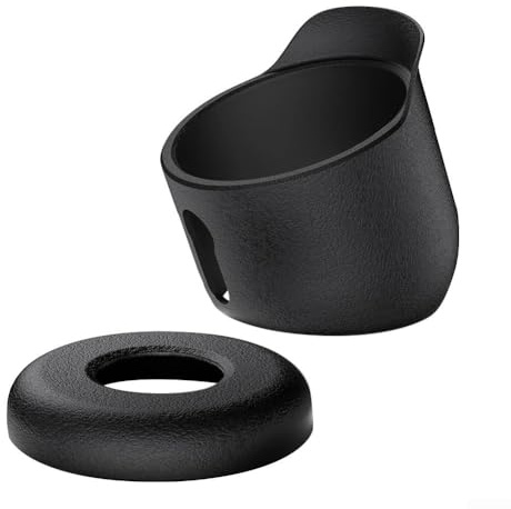 Flexible Silikon-Schutzhülle für Nest Cam Outdoor oder Indoor Akku - Kratzfeste Kamera-Abdeckung mit Sockel (Schwarz)