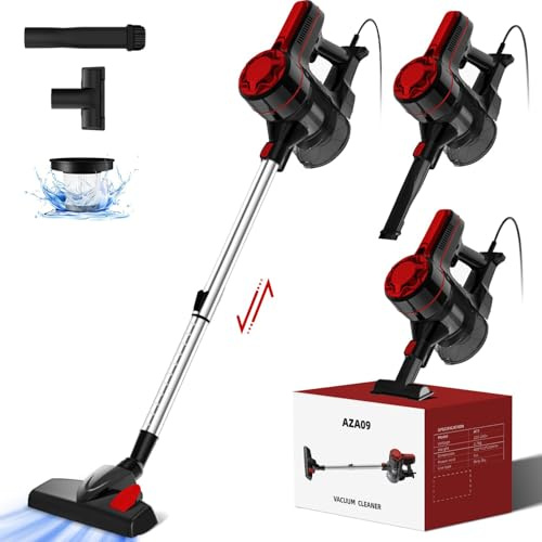 Authmic Staubsauger mit Kabel, Saugkraft Staubsauger 20000Pa, Vacuum Cleaner 5 Meter Kabel, mit H13 HEPA-Filter für Harte Böden/Tierhaare/Teppich
