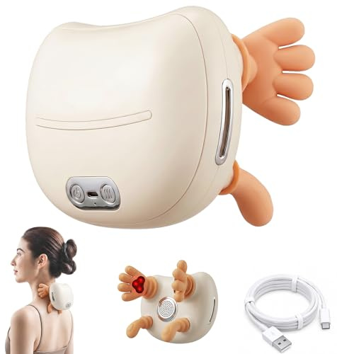 Masseur Cervicales et Cou, Masseur Dos Et Cervicales Avec Chaleur, 3 Niveaux de Massage & 2 Niveaux de Température Appareil Massage avec Chaleur, Cadeaux Pour Maman, Femmes et Hommes
