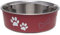 Loving Pets Stainless Steel Bella Dog Bowl Non-Slip Dishwasher Safe & Bacteria Resistant Metallic Metallic Pet Dish -Merlot - X-Large (1.8 Litre)