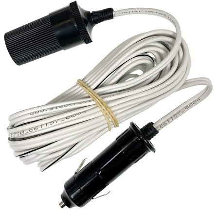 W4 Cigar Plug and Socket Extension Lead - Black, 5m