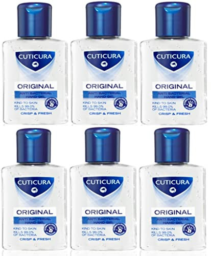 CUTICURA Original Hand Gel Crisp and Fresh Cream 50ml X PACK of 6. Anti-bacterial Hand Gel, Travel Size