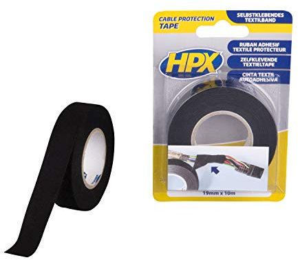 HPX Ruban de Protection pour CABLAGE - Noir 19mm x 10M Cable Protection Tape