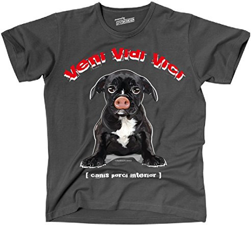 siviwonder Unisex T-Shirt Innerer Schweinehund - Veni Vidi Vici Hunde Dark Grey M
