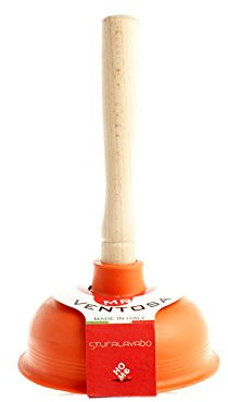 Home Sturalavabo con Ventosa, 15 cm, Legno, Marrone/Arancio, 15x15x26 cm