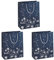 Sigel GT110/3 große Premium Papier-Geschenktüten, 26 x 33 cm, 3er Set, mit Silberprägung, Silver Snowflakes, Papier-Geschenktaschen Weihnachten
