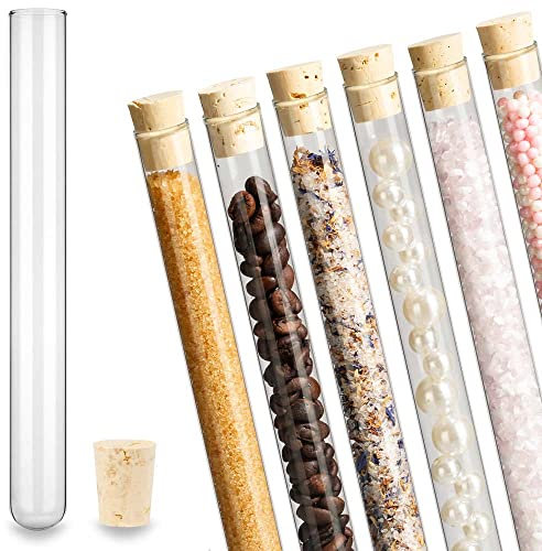 Tuuters Set 5 Glas Reagenzglas mit Korken, Gläschen mit Verschluss (180 x Ø20 mm)