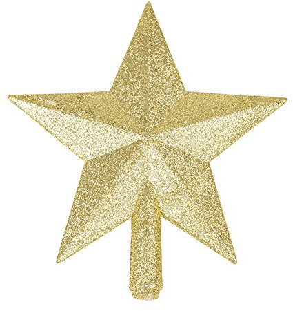 LAEMILIA Weihnachtsbaum Stern Weihnachtsbaumspitze Christbaumspitze Weihnachtssterne Glitzer Weihnachtsdeko (Golden)