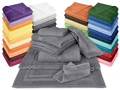 Dyckhoff Frottiertücher der Serie Opal - erhältlich in 33 modernen Farben und 7 verschiedenen Größen -Markenqualität, Liegetuch [70 x 200 cm], anthrazit