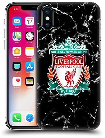 Head Case Designs Officially Licensed Liverpool Football Club Black Crest Marble Hard Back Case Compatible With Apple iPhone X/iPhone XS